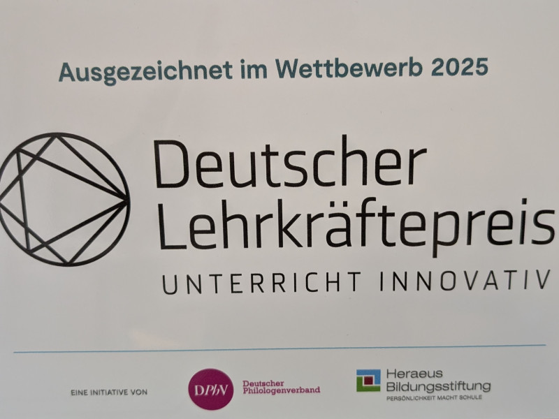 Deutscher Lehrkr&auml;ftepreis f&uuml;r Dimitri Fromm